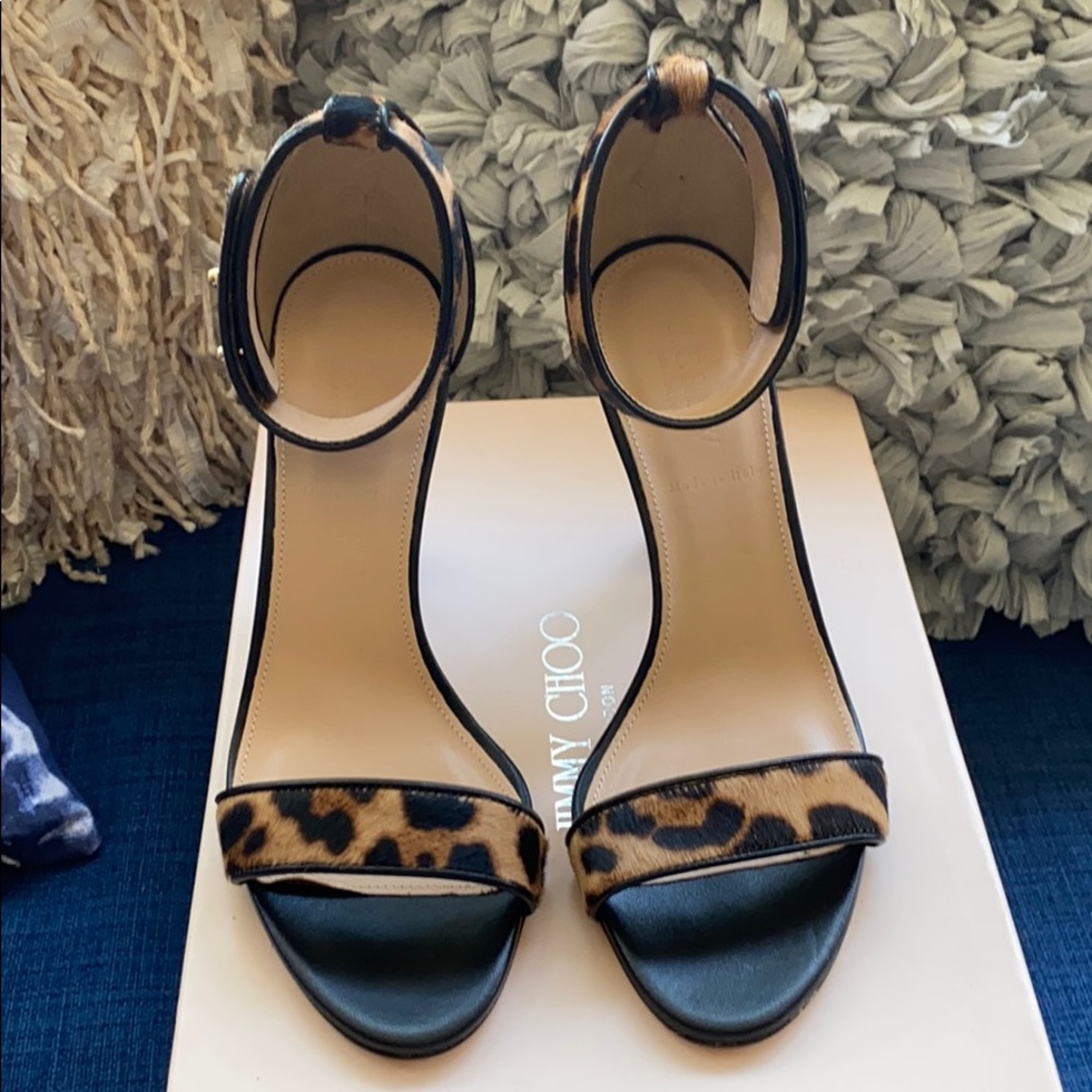 New JCrew leopard high heels sandals sz 7